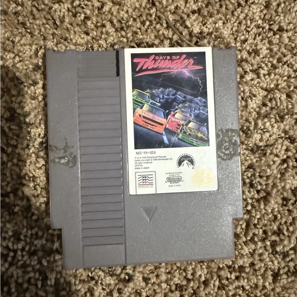 NES Nintendo Days Of Thunder Cartridge Only. Works!